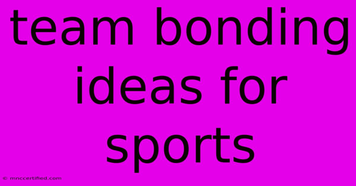 Team Bonding Ideas For Sports