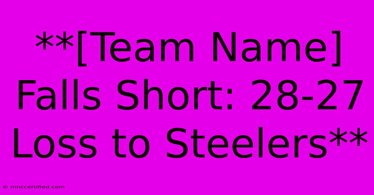 **[Team Name] Falls Short: 28-27 Loss To Steelers**