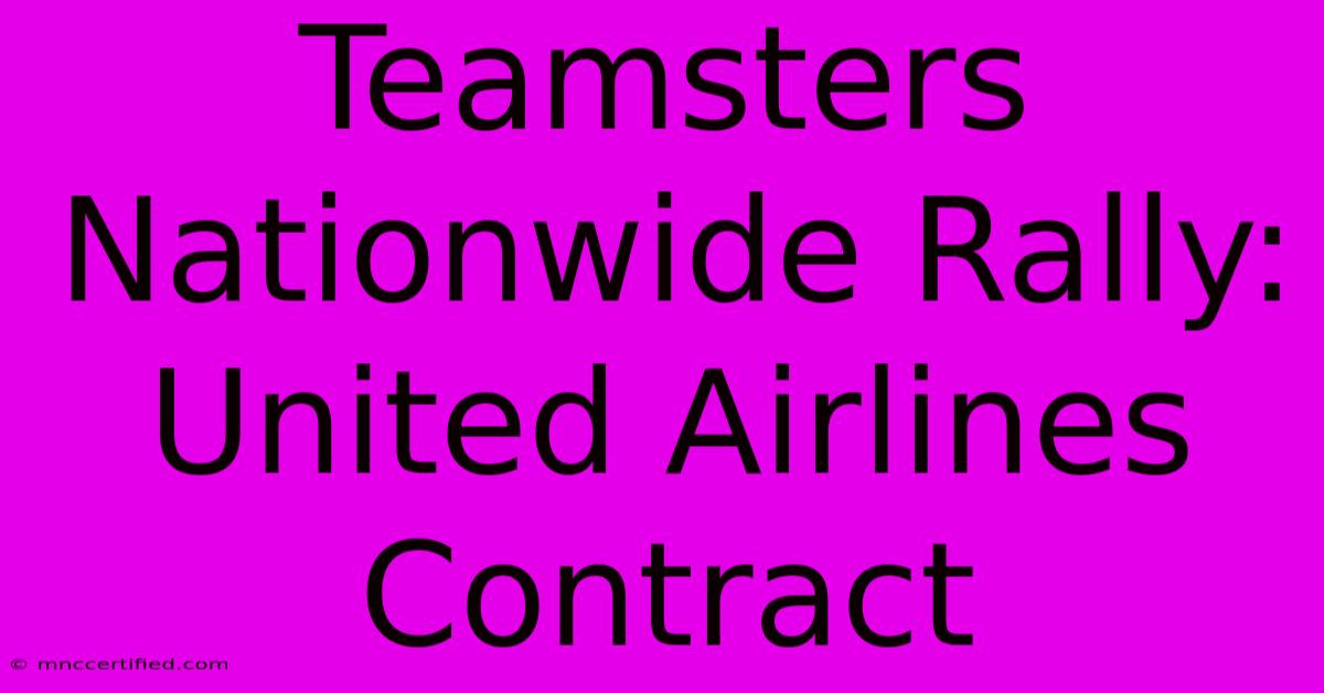 Teamsters Nationwide Rally: United Airlines Contract