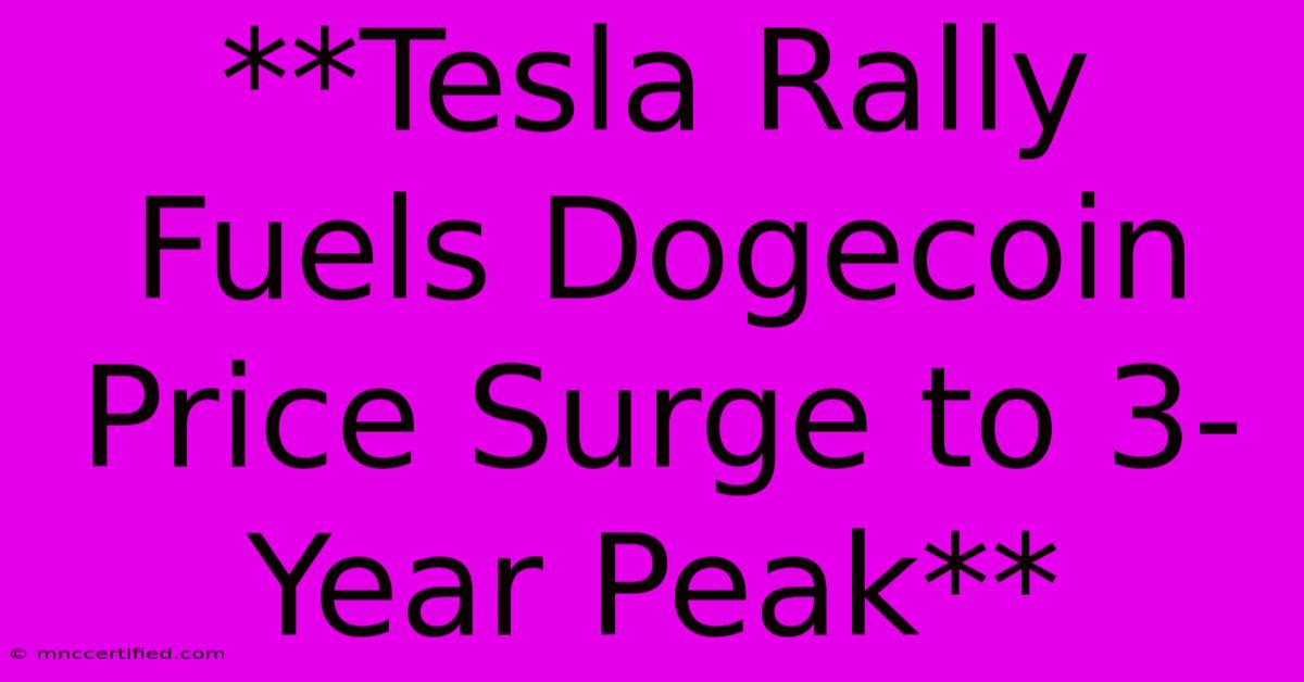 **Tesla Rally Fuels Dogecoin Price Surge To 3-Year Peak** 