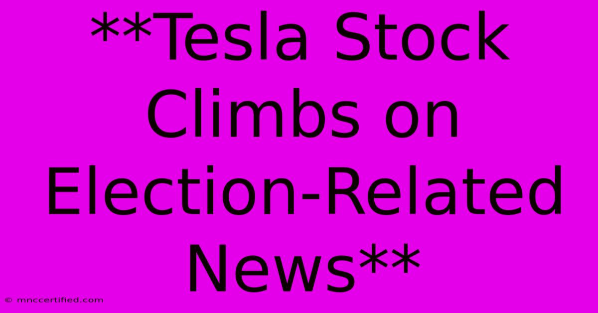 **Tesla Stock Climbs On Election-Related News** 