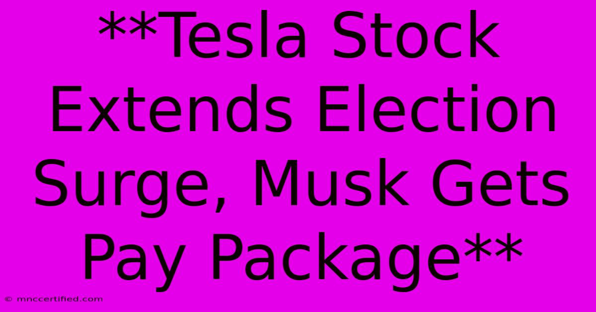 **Tesla Stock Extends Election Surge, Musk Gets Pay Package** 