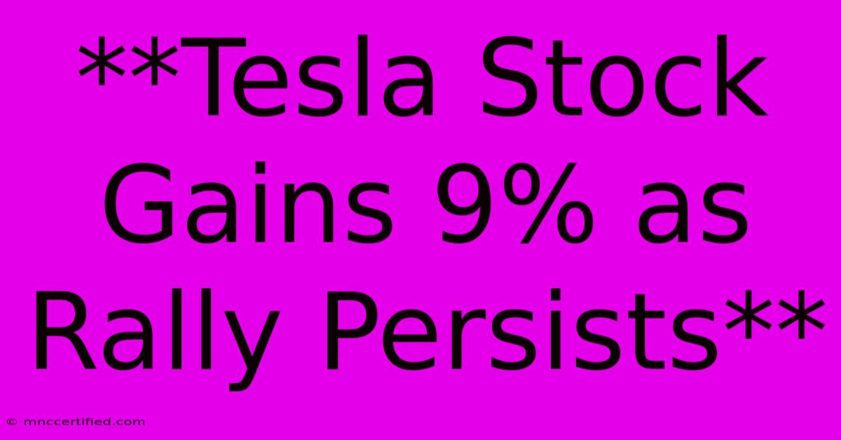 **Tesla Stock Gains 9% As Rally Persists**