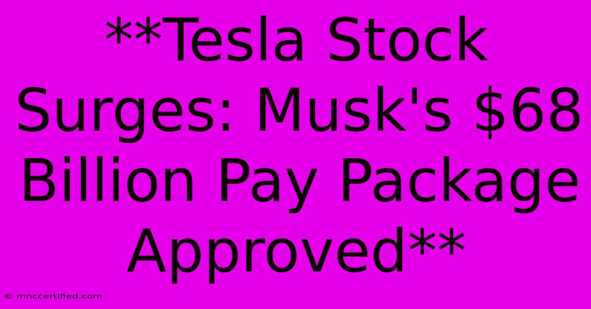 **Tesla Stock Surges: Musk's $68 Billion Pay Package Approved**