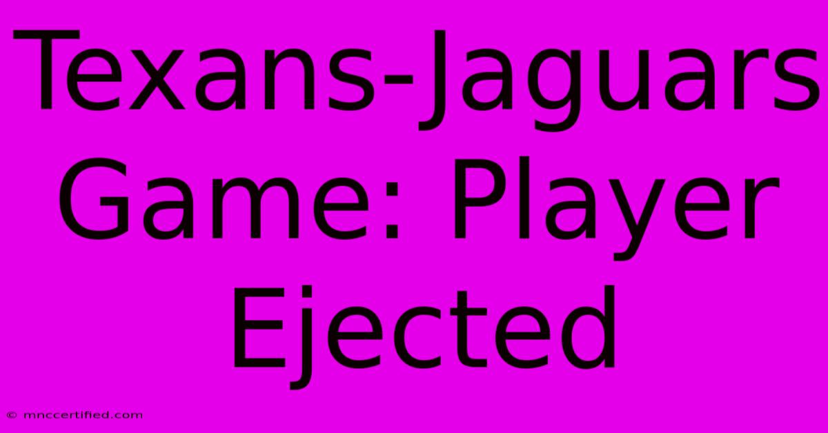 Texans-Jaguars Game: Player Ejected