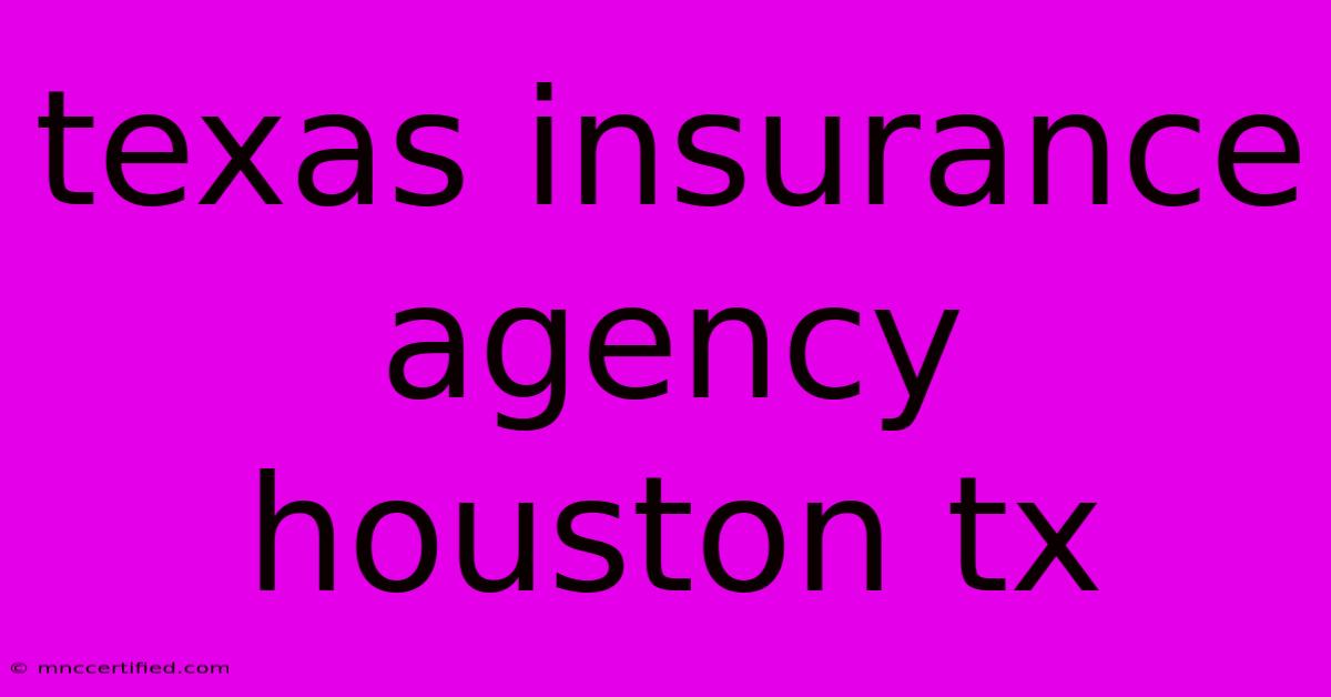 Texas Insurance Agency Houston Tx