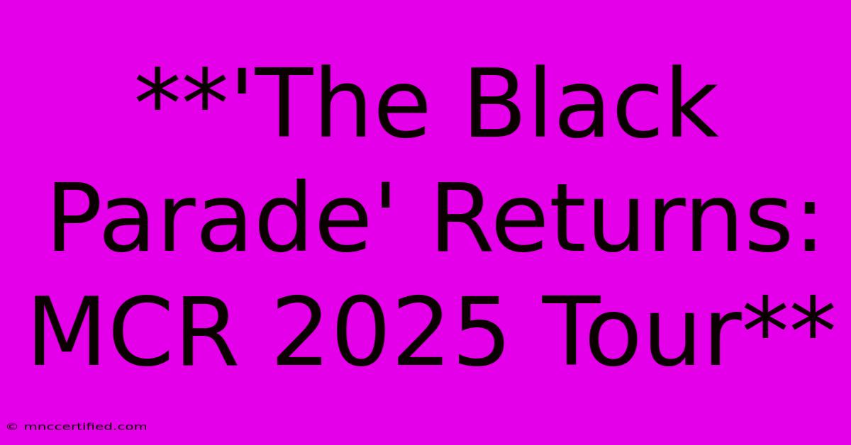 **'The Black Parade' Returns: MCR 2025 Tour**