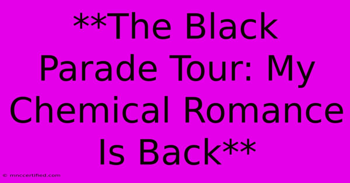 **The Black Parade Tour: My Chemical Romance Is Back**