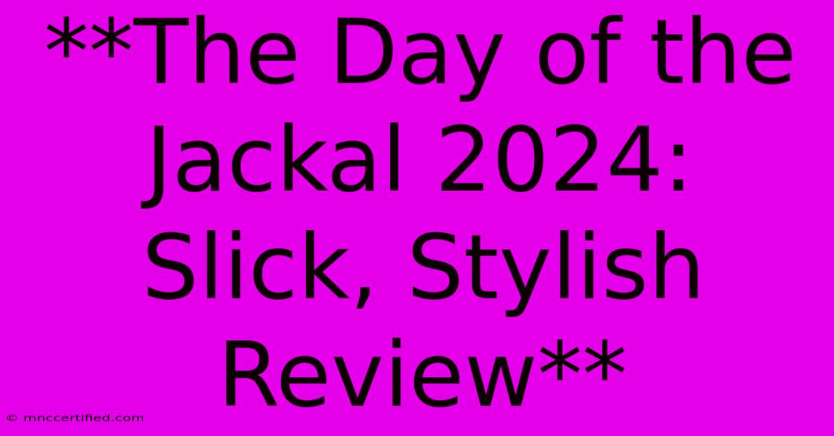 **The Day Of The Jackal 2024: Slick, Stylish Review**