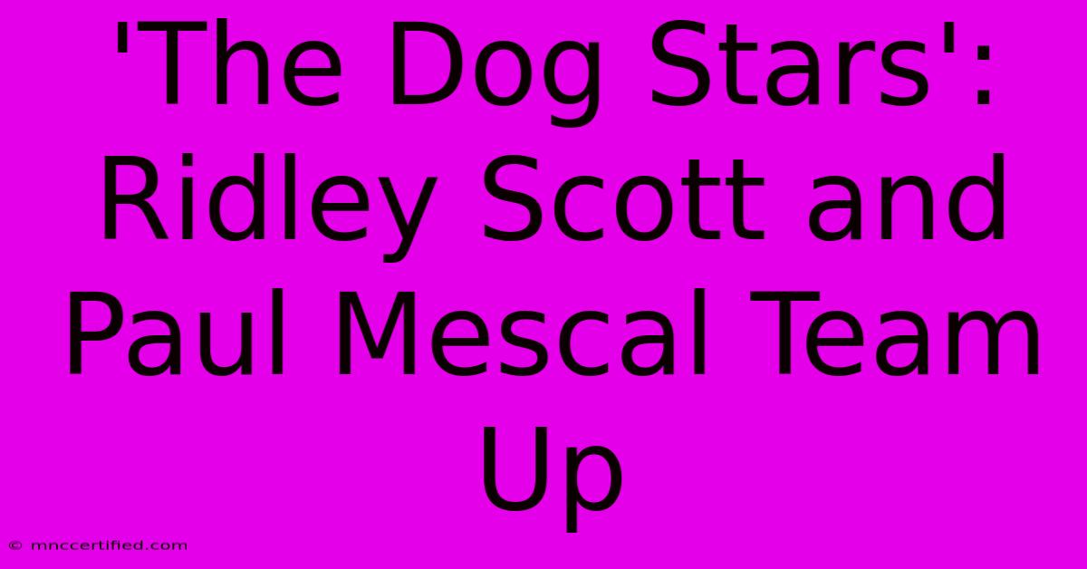 'The Dog Stars': Ridley Scott And Paul Mescal Team Up