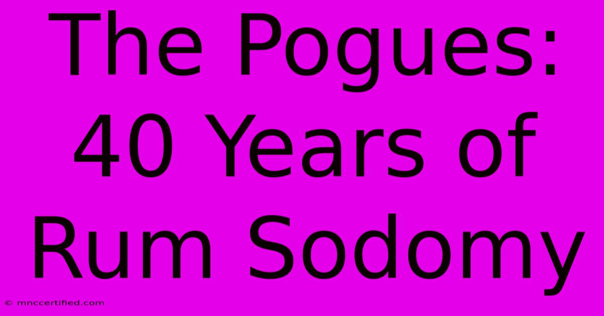 The Pogues: 40 Years Of Rum Sodomy