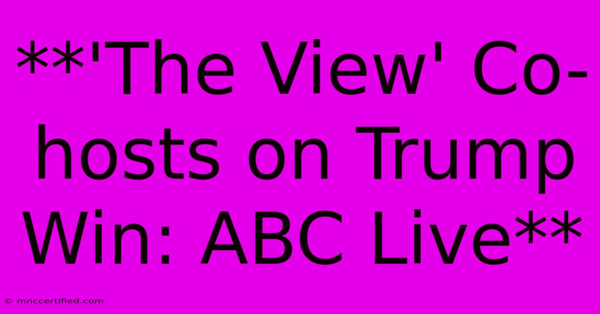 **'The View' Co-hosts On Trump Win: ABC Live**