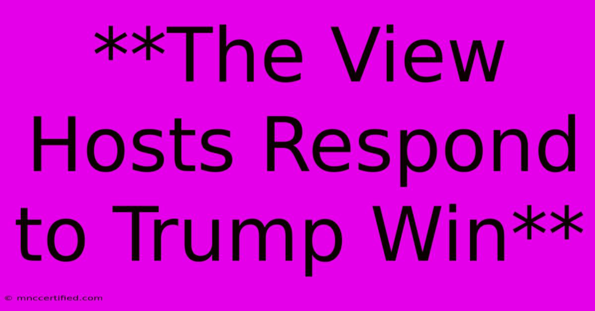 **The View Hosts Respond To Trump Win**