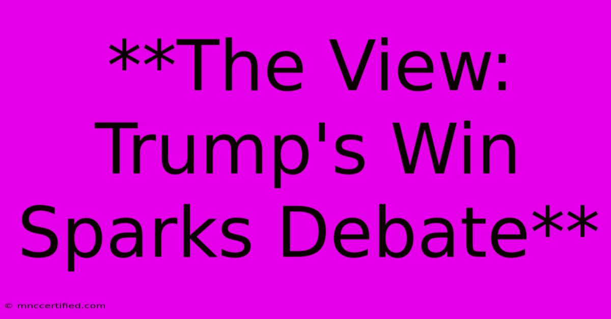 **The View: Trump's Win Sparks Debate**