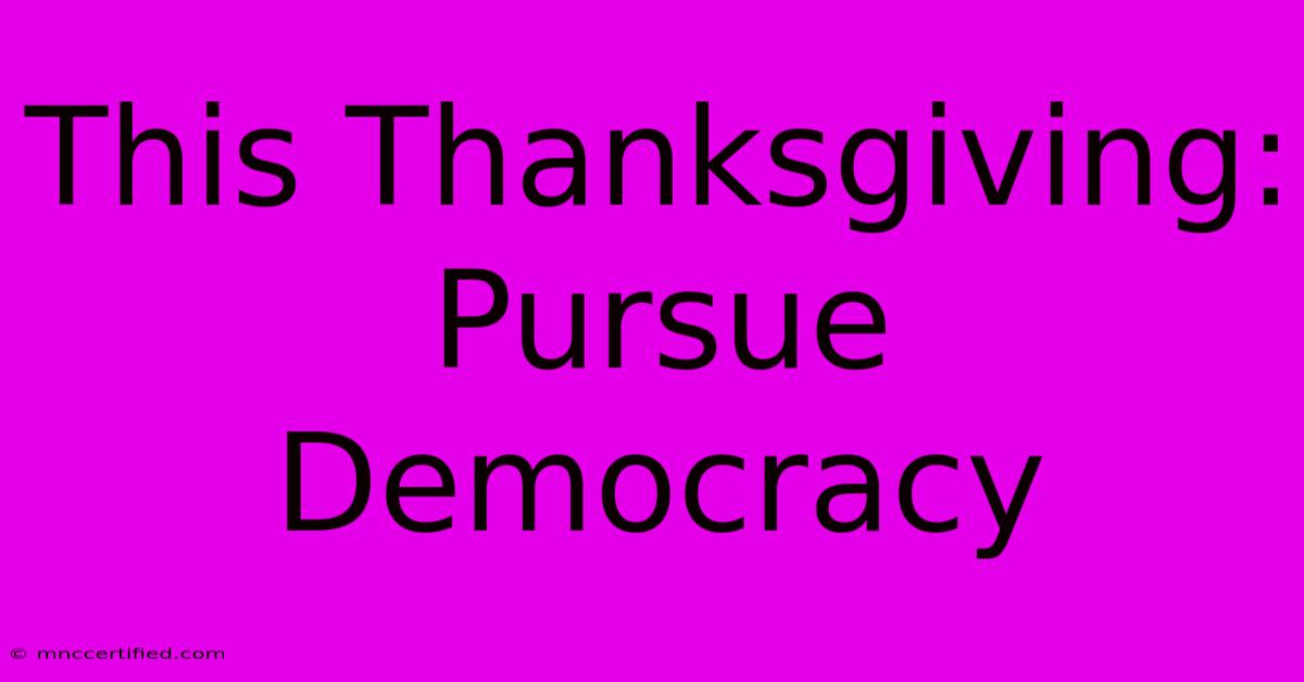 This Thanksgiving: Pursue Democracy