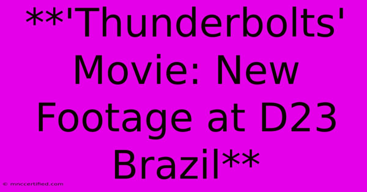 **'Thunderbolts' Movie: New Footage At D23 Brazil**