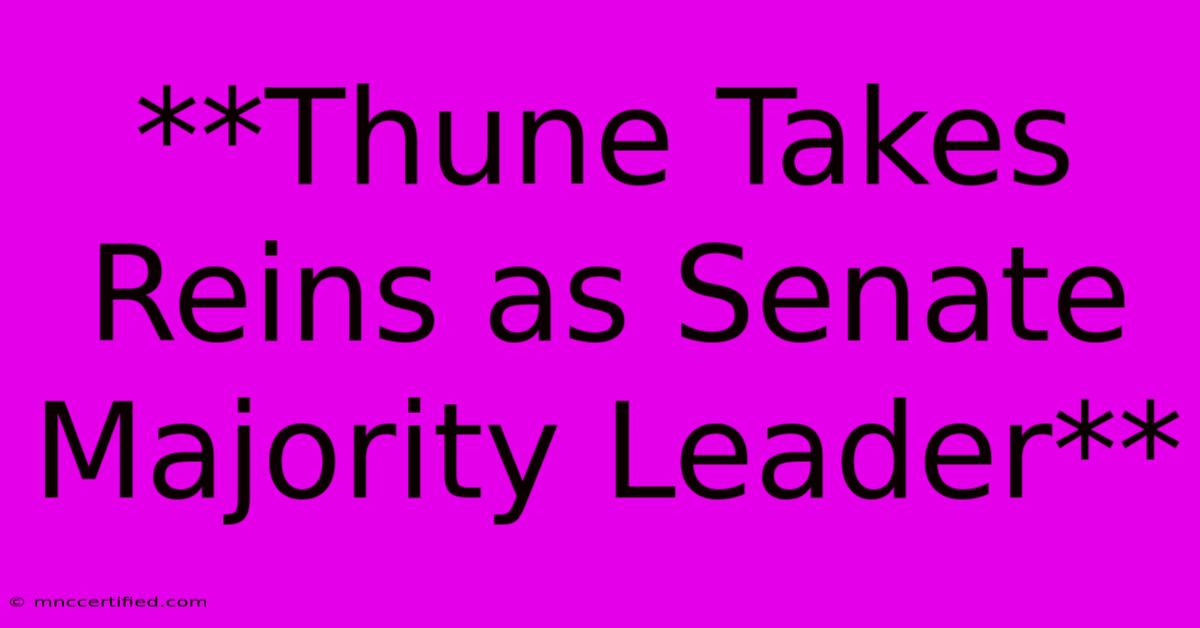 **Thune Takes Reins As Senate Majority Leader** 