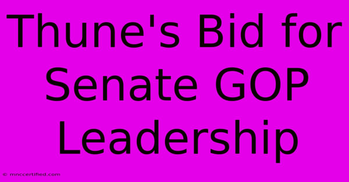 Thune's Bid For Senate GOP Leadership