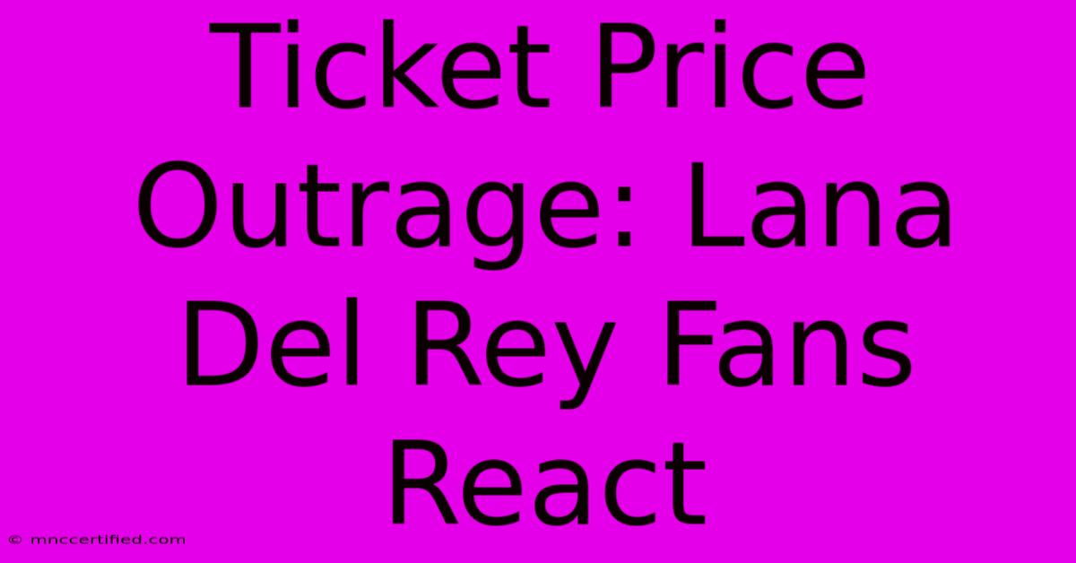 Ticket Price Outrage: Lana Del Rey Fans React