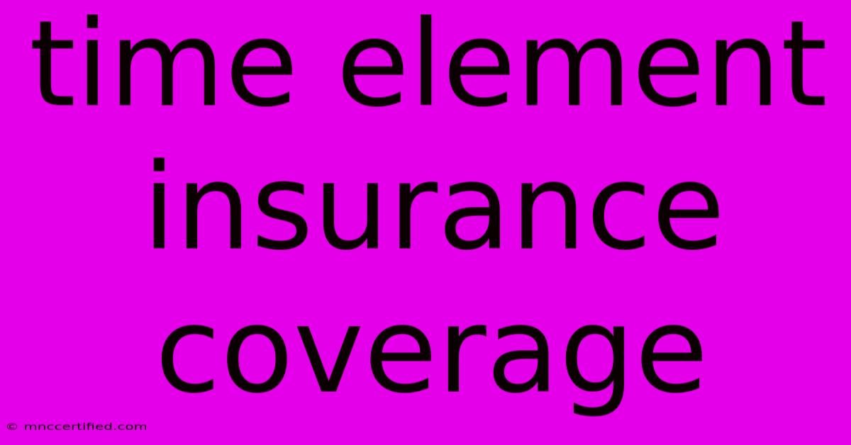 Time Element Insurance Coverage