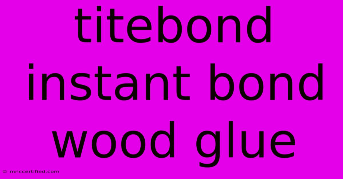 Titebond Instant Bond Wood Glue