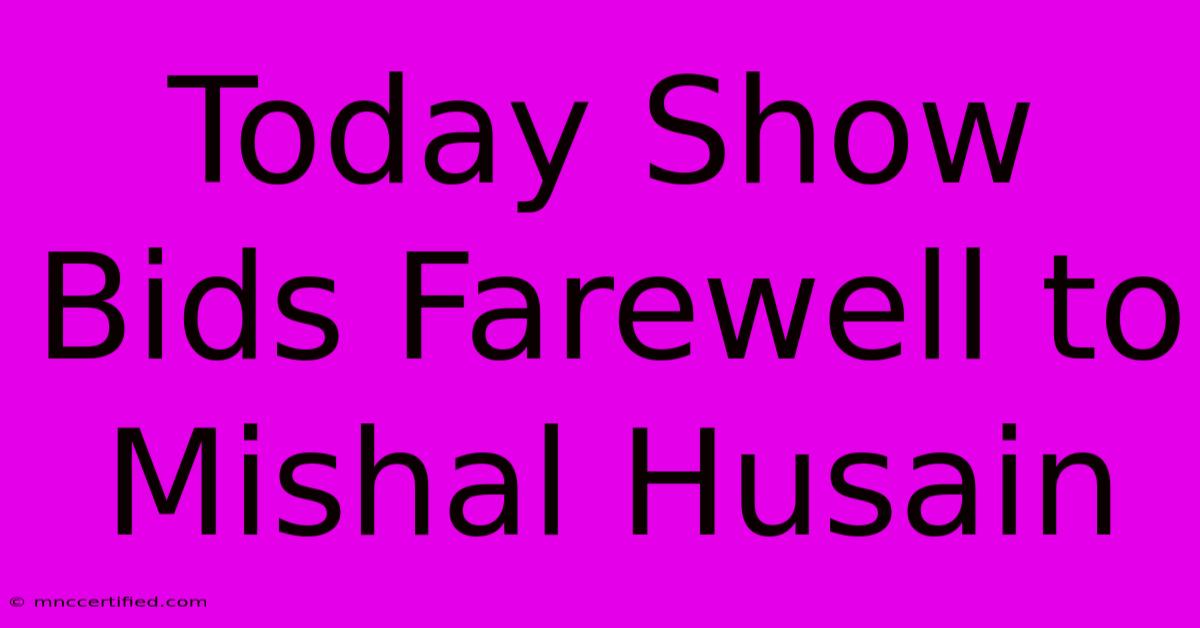 Today Show Bids Farewell To Mishal Husain