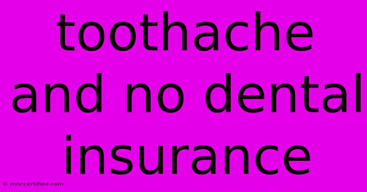 Toothache And No Dental Insurance