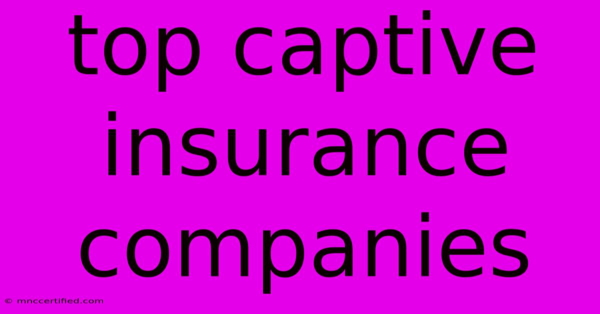 Top Captive Insurance Companies