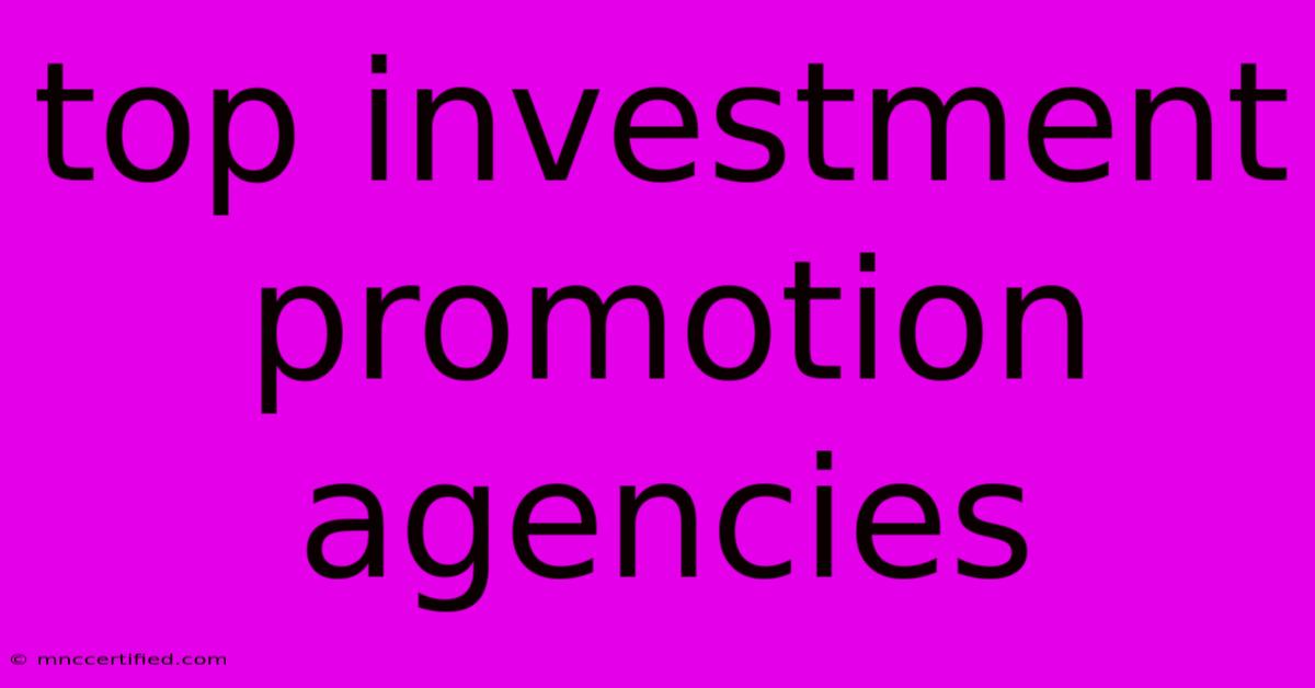 Top Investment Promotion Agencies