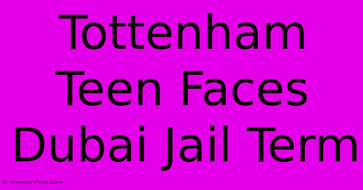 Tottenham Teen Faces Dubai Jail Term