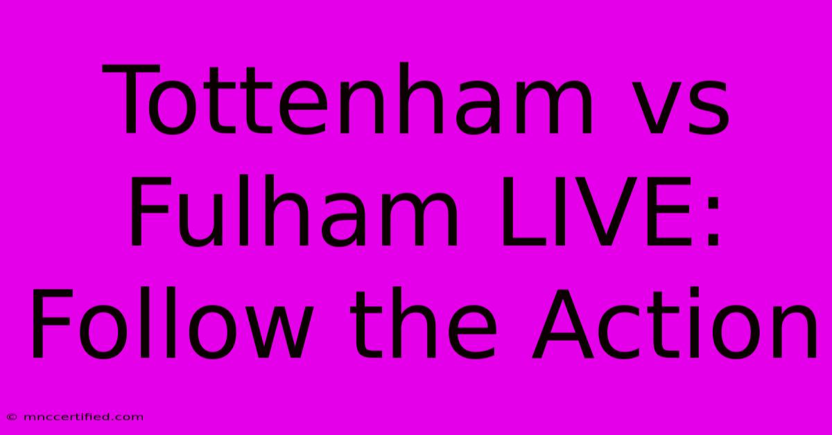 Tottenham Vs Fulham LIVE: Follow The Action