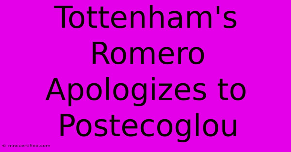 Tottenham's Romero Apologizes To Postecoglou