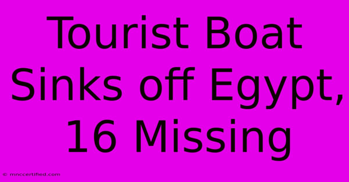 Tourist Boat Sinks Off Egypt, 16 Missing