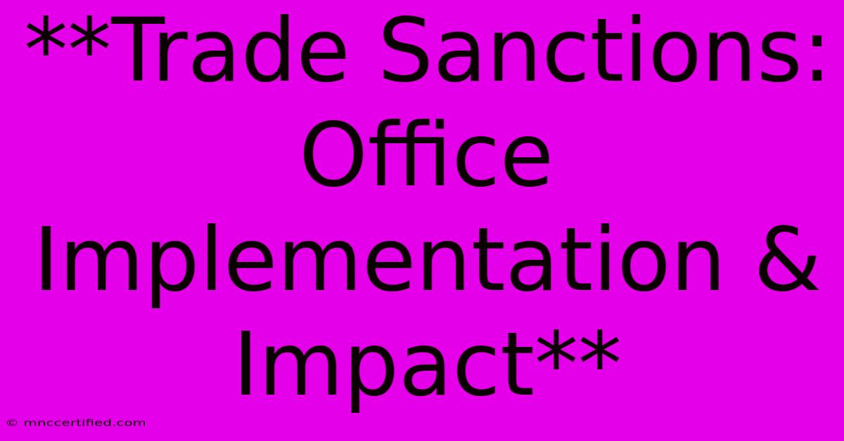 **Trade Sanctions:  Office Implementation & Impact**