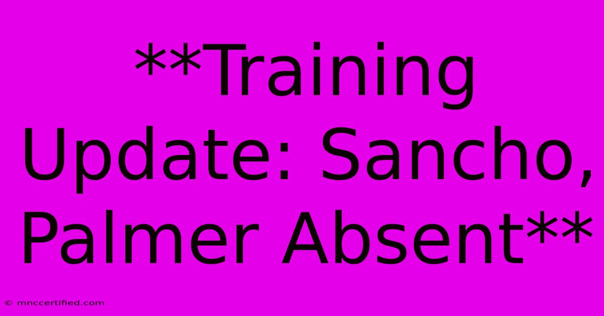 **Training Update: Sancho, Palmer Absent**