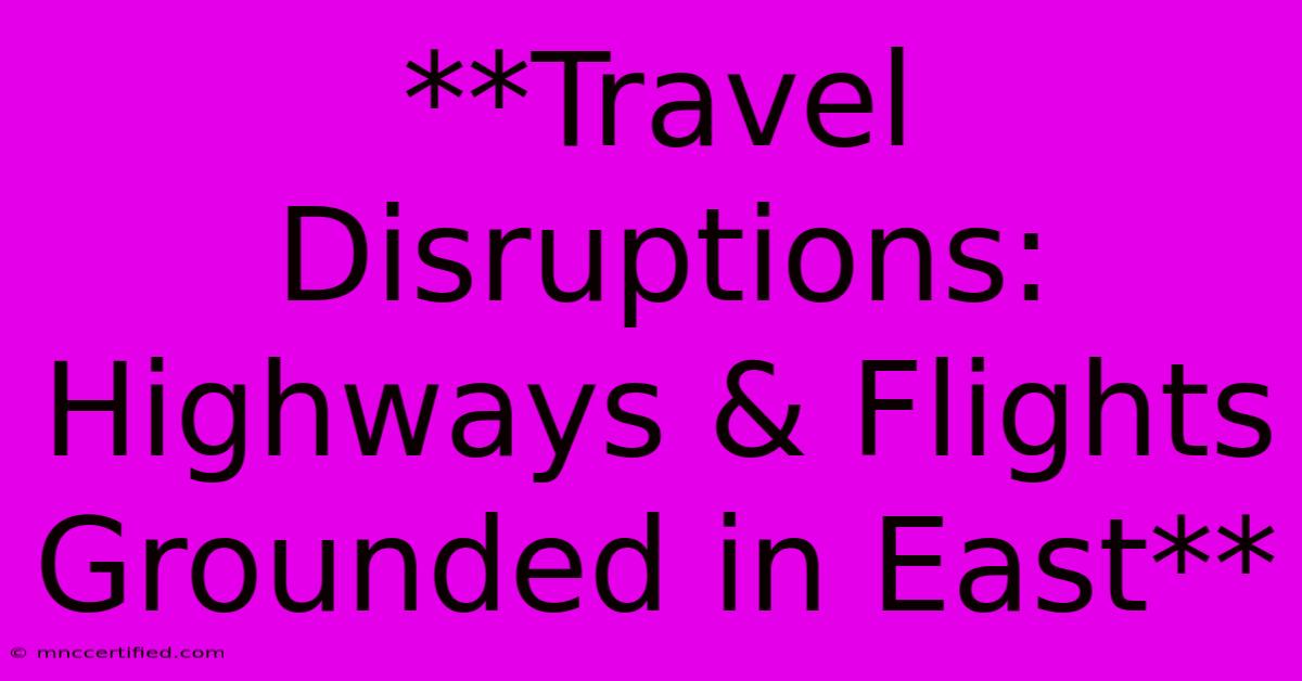 **Travel Disruptions: Highways & Flights Grounded In East**