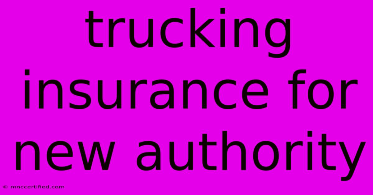 Trucking Insurance For New Authority