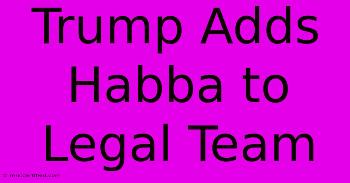 Trump Adds Habba To Legal Team