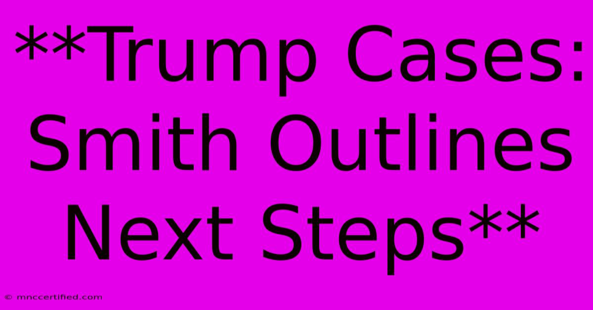 **Trump Cases: Smith Outlines Next Steps**