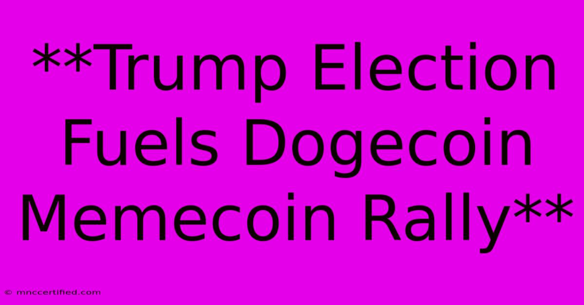 **Trump Election Fuels Dogecoin Memecoin Rally**