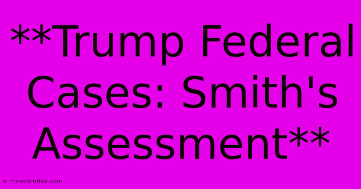 **Trump Federal Cases: Smith's Assessment** 