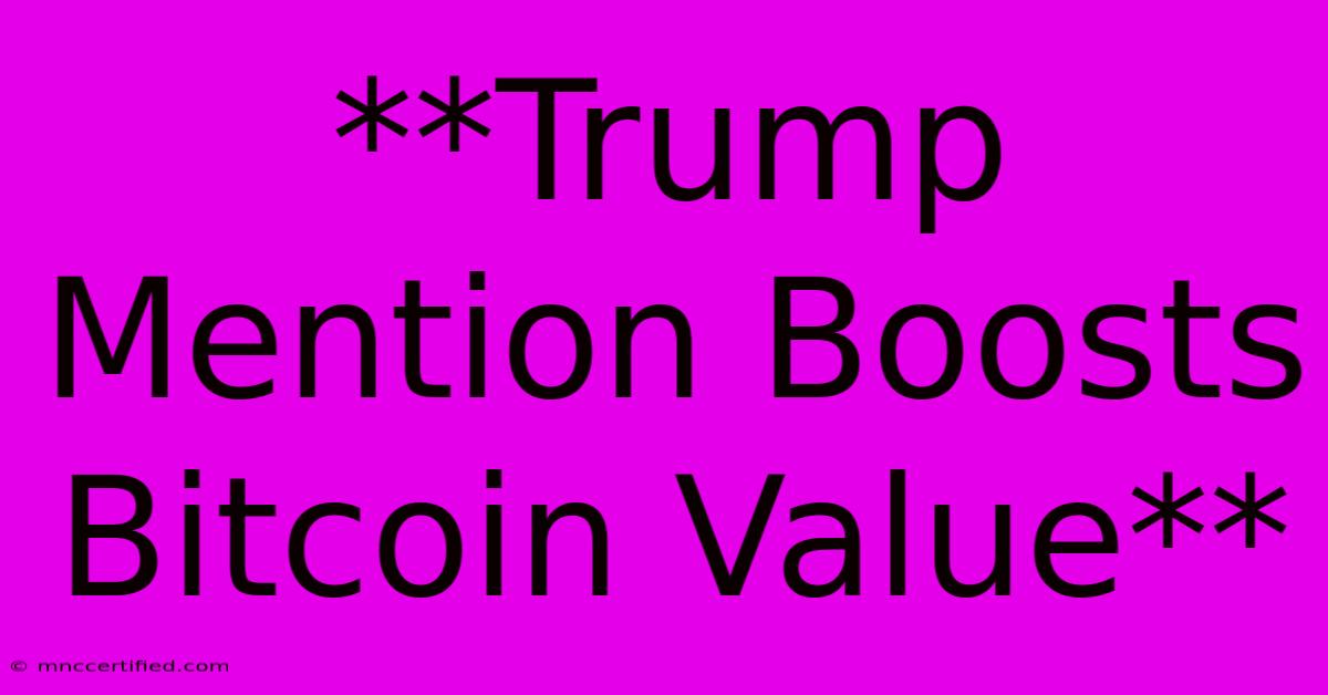 **Trump Mention Boosts Bitcoin Value**