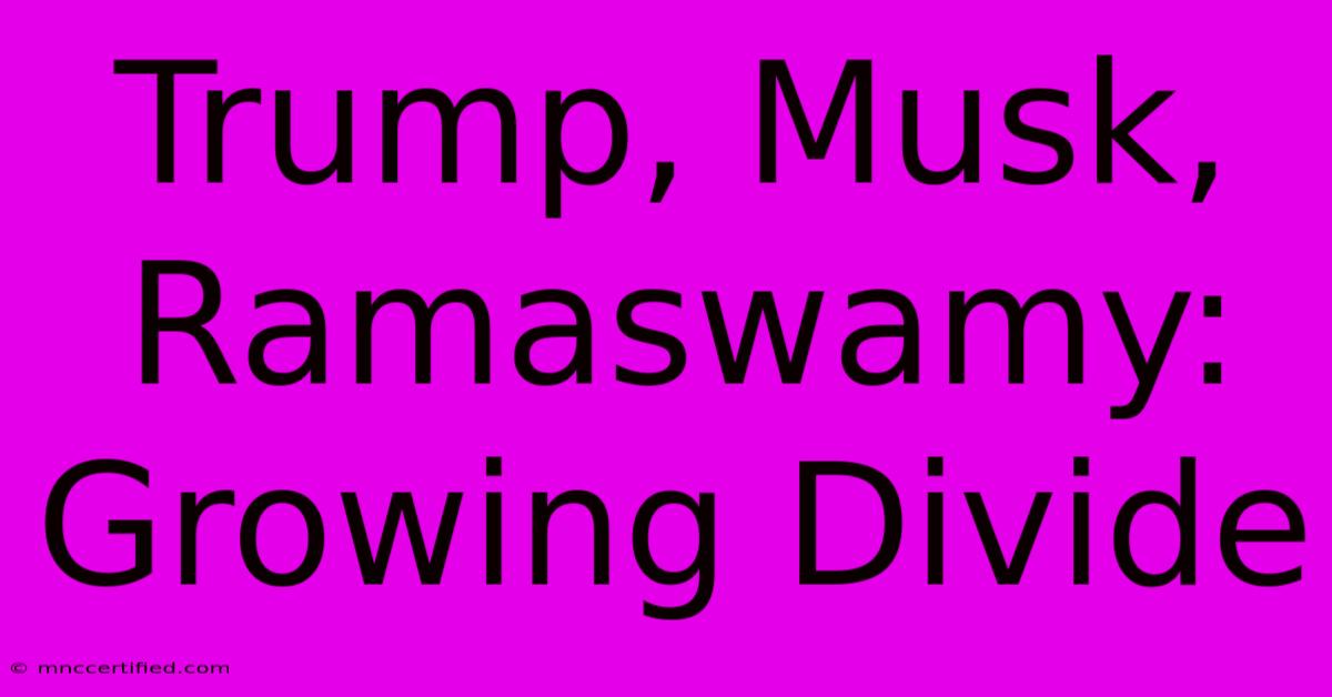 Trump, Musk, Ramaswamy: Growing Divide