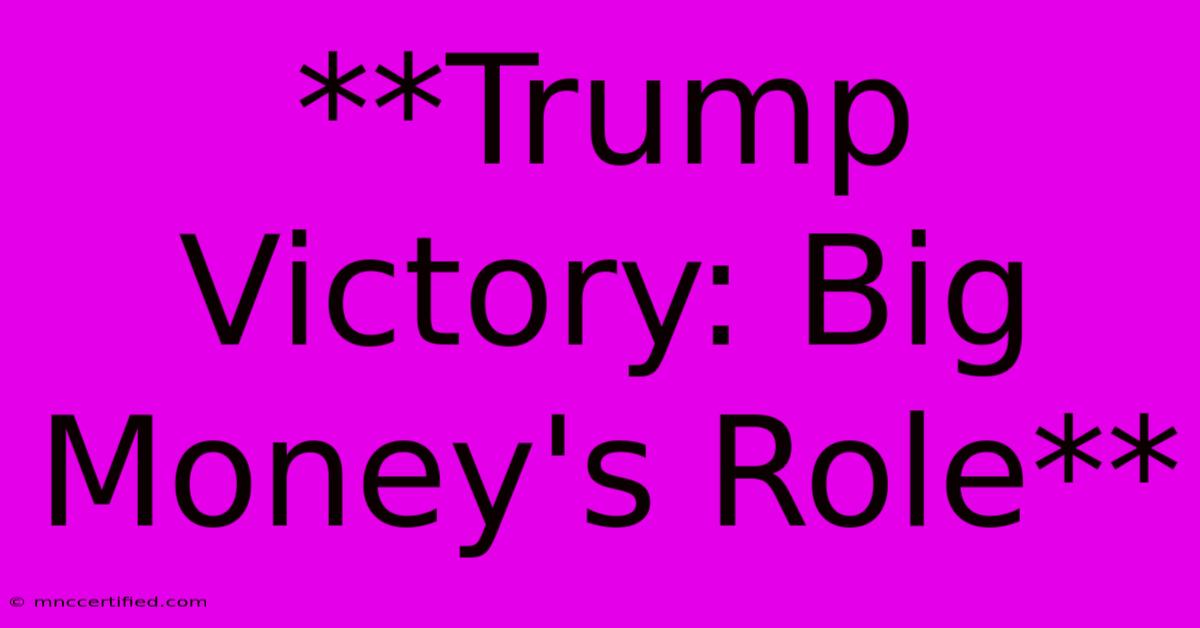 **Trump Victory: Big Money's Role** 