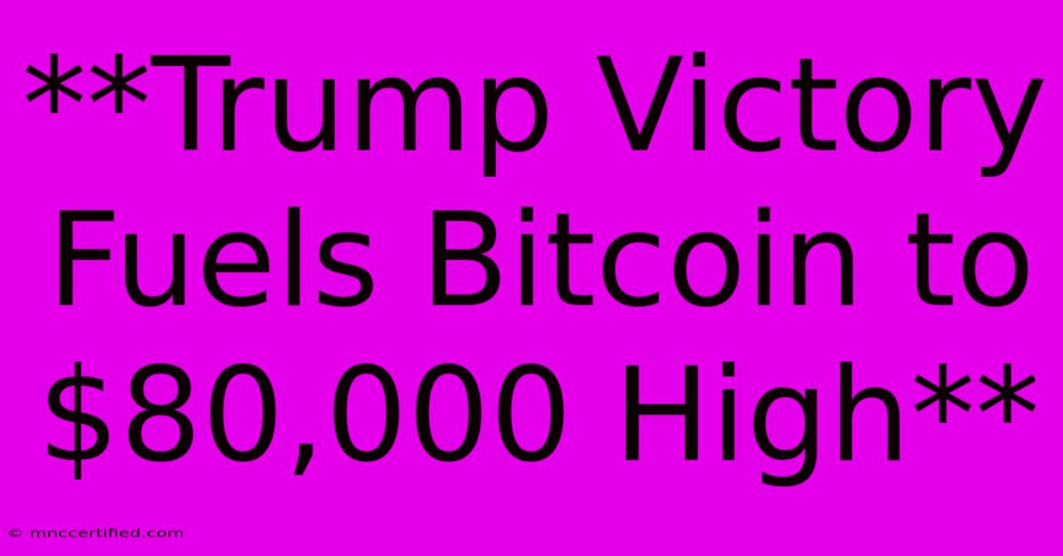 **Trump Victory Fuels Bitcoin To $80,000 High**