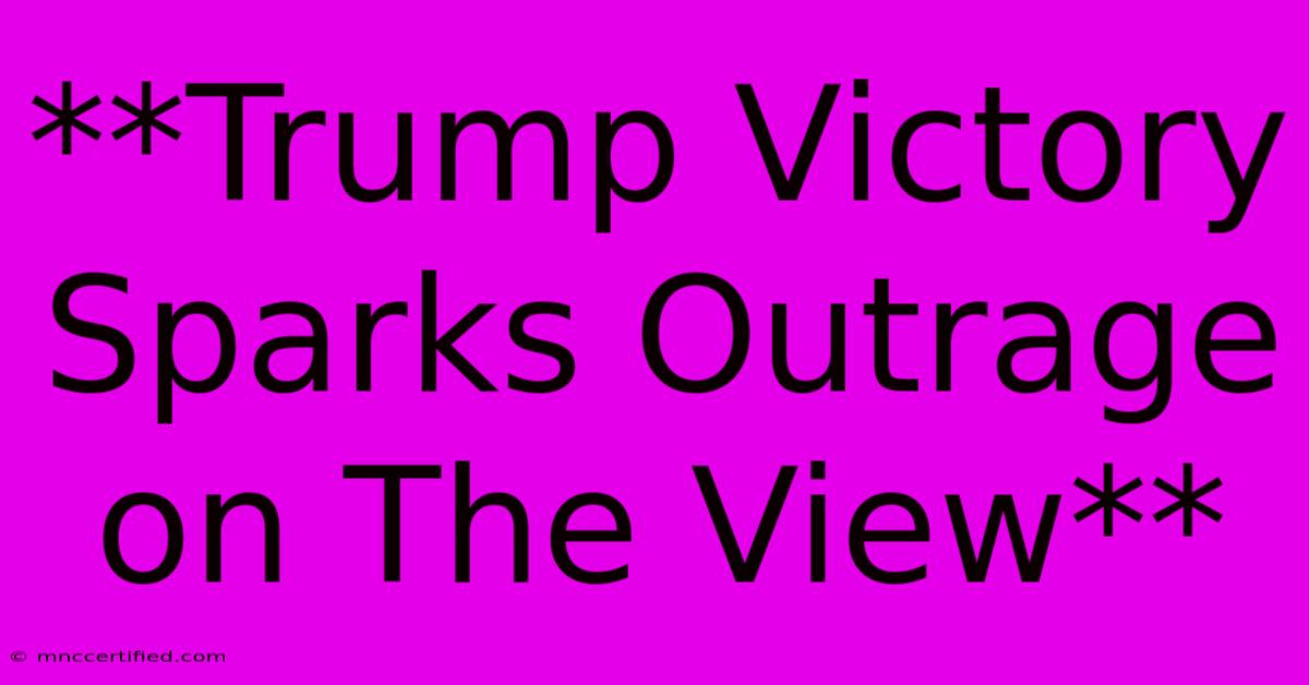 **Trump Victory Sparks Outrage On The View**