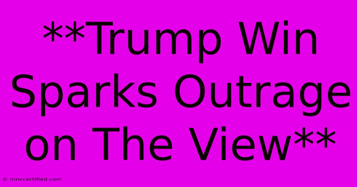 **Trump Win Sparks Outrage On The View**