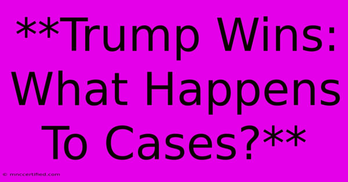 **Trump Wins: What Happens To Cases?**