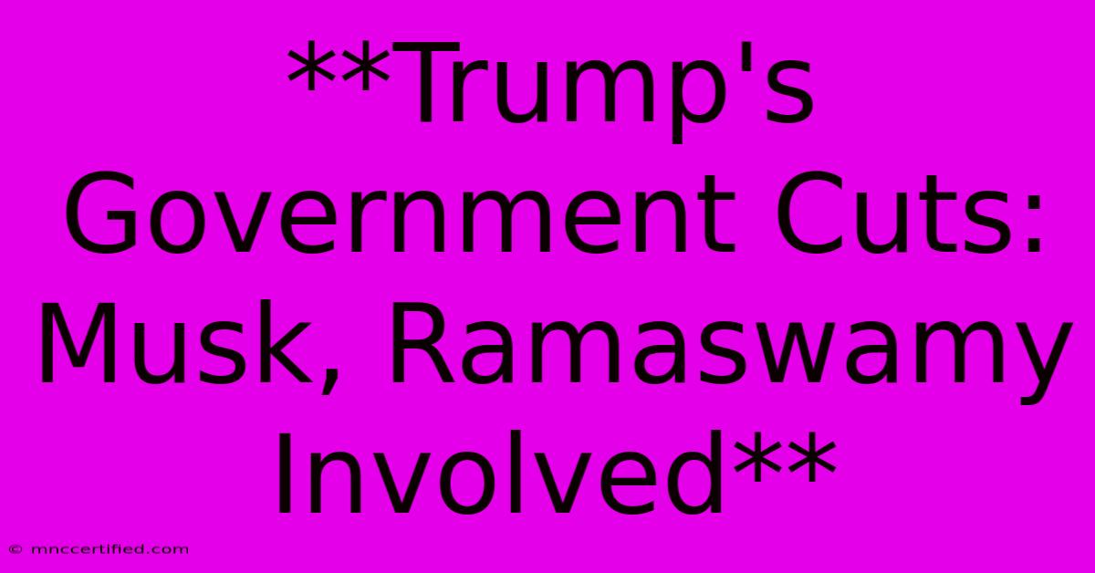 **Trump's Government Cuts: Musk, Ramaswamy Involved** 