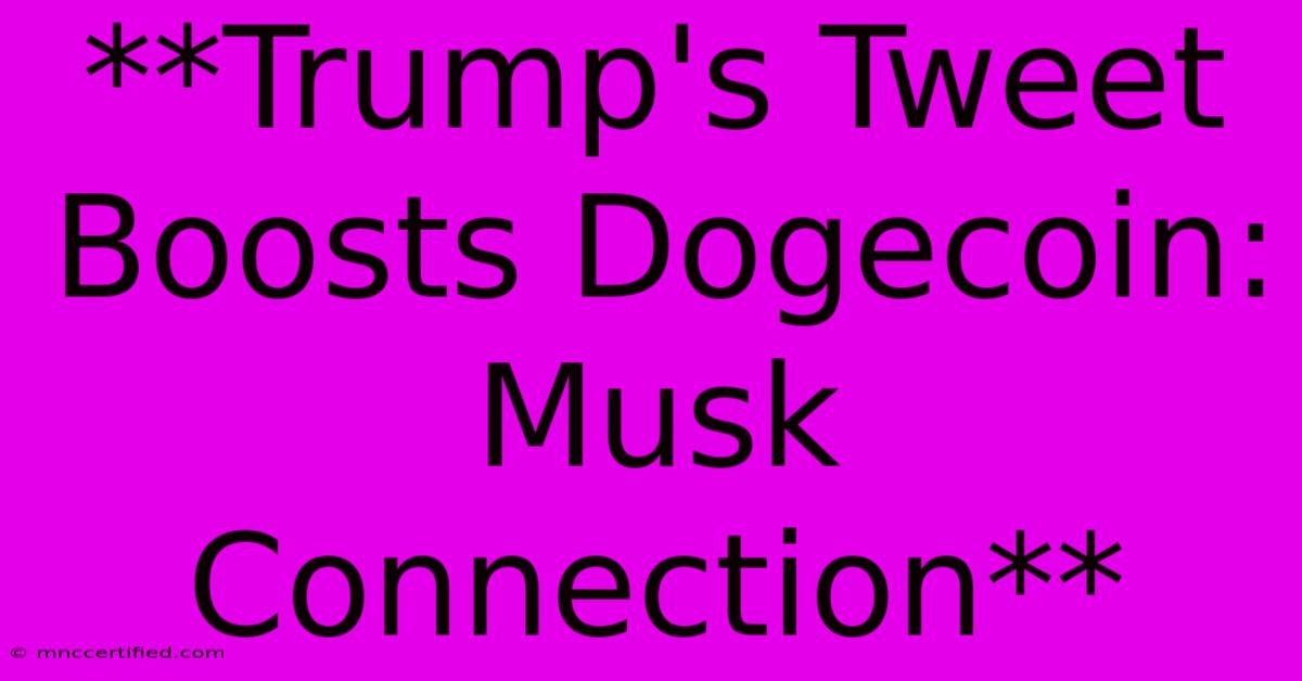 **Trump's Tweet Boosts Dogecoin: Musk Connection**